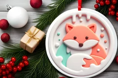 Round Christmas Ornament Sublimation|Clipart Product Image 1