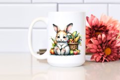 Quirky Baby Rabbit Autumn Scene | Sublimation | Clipart Product Image 2