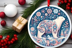 Round Christmas Ornament Sublimation|Clipart Product Image 2