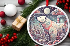 Round Christmas Ornament Sublimation|Clipart Product Image 2