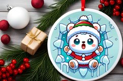 Round Christmas Ornament Sublimation|Clipart Product Image 2