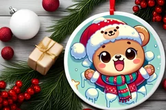 Round Christmas Ornament Sublimation|Clipart Product Image 2
