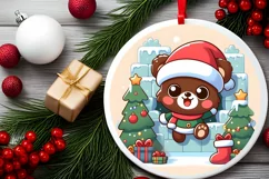 Round Christmas Ornament Sublimation|Clipart Product Image 2