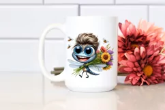 Watercolor Dragonfly Flower Bouquet Funny Product Image 2