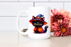 Cute Baby Black Cat Halloween Scenery Clipart Product Image 2