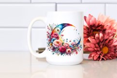 Vibrant Half Moon with Flowers Clipart Product Image 2