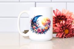 Vibrant Half Moon with Flowers Clipart Product Image 2