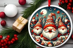 Round Christmas Ornament Sublimation|Clipart Product Image 2