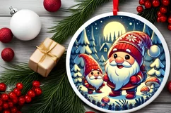 Round Christmas Ornament Sublimation|Clipart Product Image 2