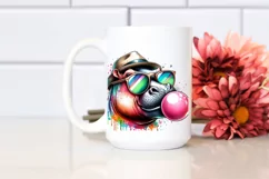 Quirky Hippo Portrait Drawing | Sublimation | Clipart Product Image 2