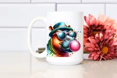 Quirky Hippo Portrait Drawing | Sublimation | Clipart Product Image 2