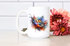 Colorful Watercolor Particles Metalic Drips Product Image 2