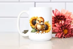 Detailed Baby Chicken Sunflower Scene | Sublimation | Product Image 2