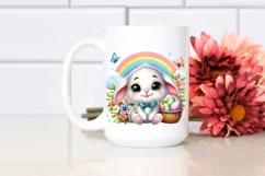 Easter Bunny Egg Flower, Clipart |T-shirt, Mug PNG Product Image 3