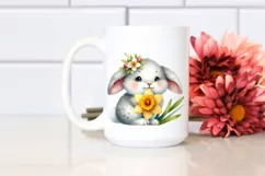 Easter Bunny Egg Flower, Clipart |T-shirt, Mug PNG Product Image 2