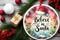 Believe in Santa Christmas Round Ornament Product Image 1