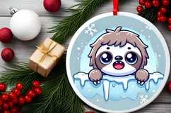 Round Christmas Ornament Sublimation|Clipart Product Image 1