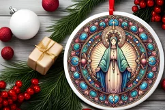 Round Christmas Ornament Sublimation|Clipart Product Image 2