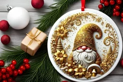 Round Christmas Ornament Sublimation|Clipart Product Image 1