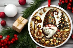 Round Christmas Ornament Sublimation|Clipart Product Image 1