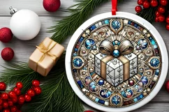 Round Christmas Ornament Sublimation|Clipart Product Image 1