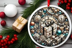 Round Christmas Ornament Sublimation|Clipart Product Image 1