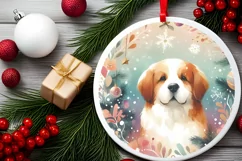 Dog Christmas Ornament Sublimation PNG Product Image 2