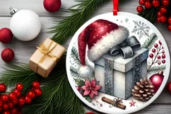 Round Christmas Ornament Sublimation|Clipart Product Image 1