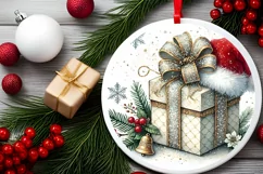 Round Christmas Ornament Sublimation|Clipart Product Image 1