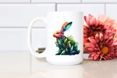 Abstract Vibrant Watercolor Rabbit, Transparent PNG Product Image 2