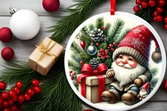 Round Christmas Ornament Sublimation|Clipart Product Image 1