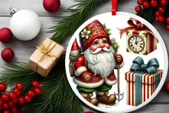 Round Christmas Ornament Sublimation|Clipart Product Image 1