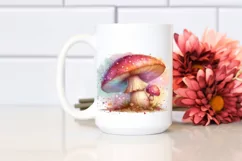 Glossy Mushroom Watercolor Splash PNG Product Image 2