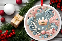 Round Christmas Ornament Sublimation|Clipart Product Image 1