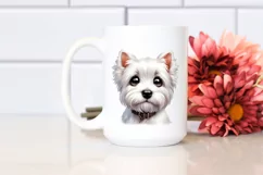 West Highland White Terrier with Fishing Road | Clipart Product Image 2