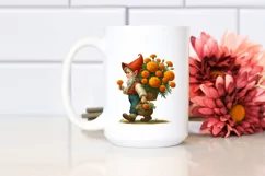Detailed Digital Painting Gnome Carrying Marigold Bouquet | Product Image 2