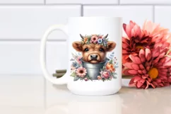 Cute Baby Highland Cow PNG Product Image 2