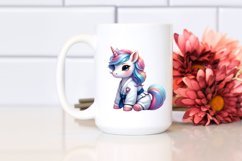 Colorful Baby Unicorn in Martial Artist Gi PNG Product Image 2