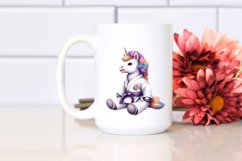 Colorful Baby Unicorn in Martial Artist Gi PNG Product Image 2