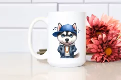 Watercolor Siberian Husky Hip Hop Singer Product Image 2