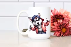 Watercolor Siberian Husky Hip Hop Singer Product Image 2