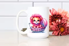 Cute Baby Lion Sitting on Cradle | Clipart Product Image 2