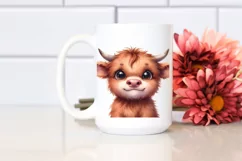 Baby Face Highland Cow, Funny Expression PNG Product Image 2