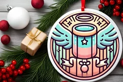 Round Christmas Ornament Sublimation|Clipart Product Image 1