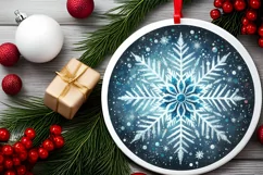 Round Christmas Ornament Sublimation|Clipart Product Image 2