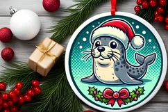 Round Christmas Ornament Sublimation|Clipart Product Image 1