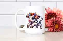 Expressive Baby Cow Jumping PNG Product Image 2