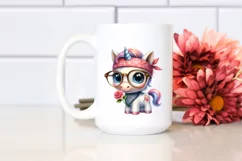 Expressive Baby Unicorn with Fancy es | Sublimation | Product Image 2