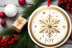 Round Christmass Ornament PNG Product Image 2