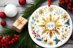 Round Christmas Ornament Sublimation|Clipart Product Image 2